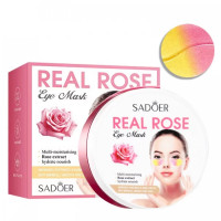 Двоколірні гідрогелеві патчі під очі SADOER Rose зволожуючі, живильні 60 шт